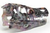 Colorful, Carved Fluorite Dinosaur Skull #218480-5